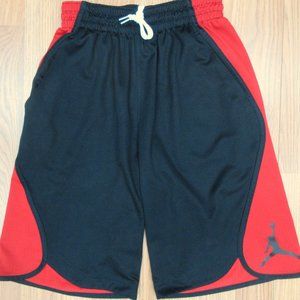JORDAN POLYESTER BASKETBALL SHORTS RED & BLACK Sz SMALL, S
